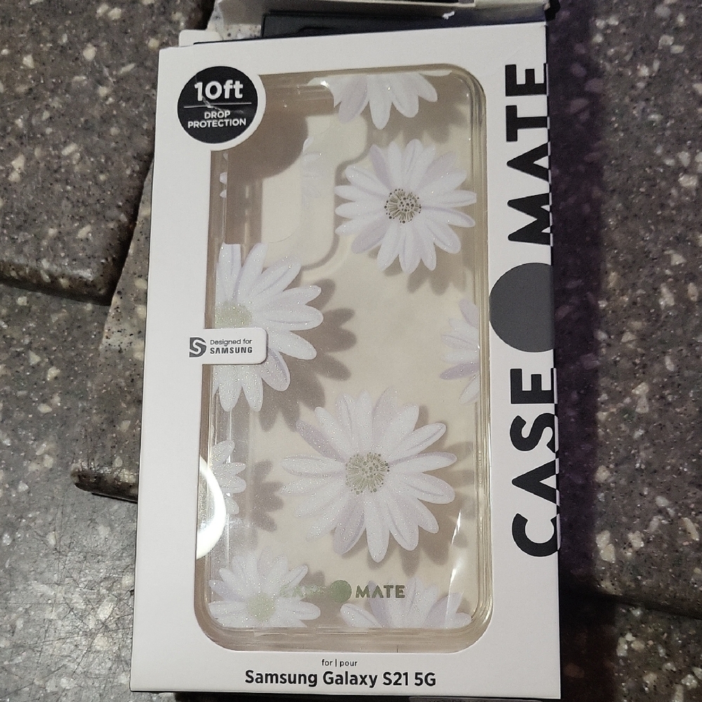 Case-Mate Clear and White Floral Case for Samsung Galaxy S21 5G